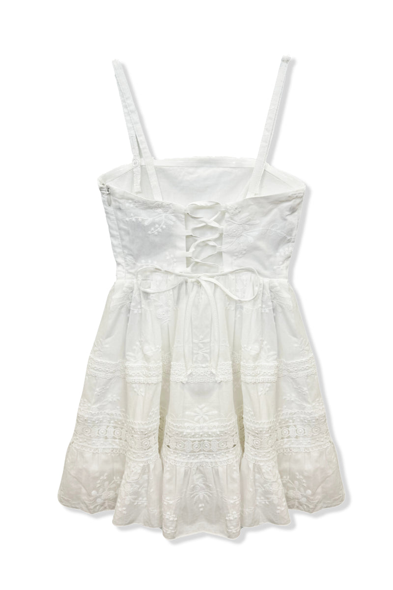 JUNIOR BRIDGET LACE INSERT DRESS White / LG