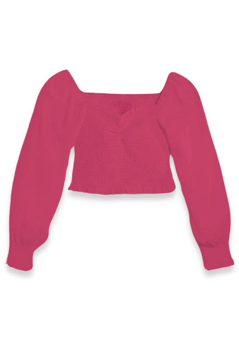 Free outlets People Chloe Sweetheart Neck Cropped Top In Aurora Pink XS