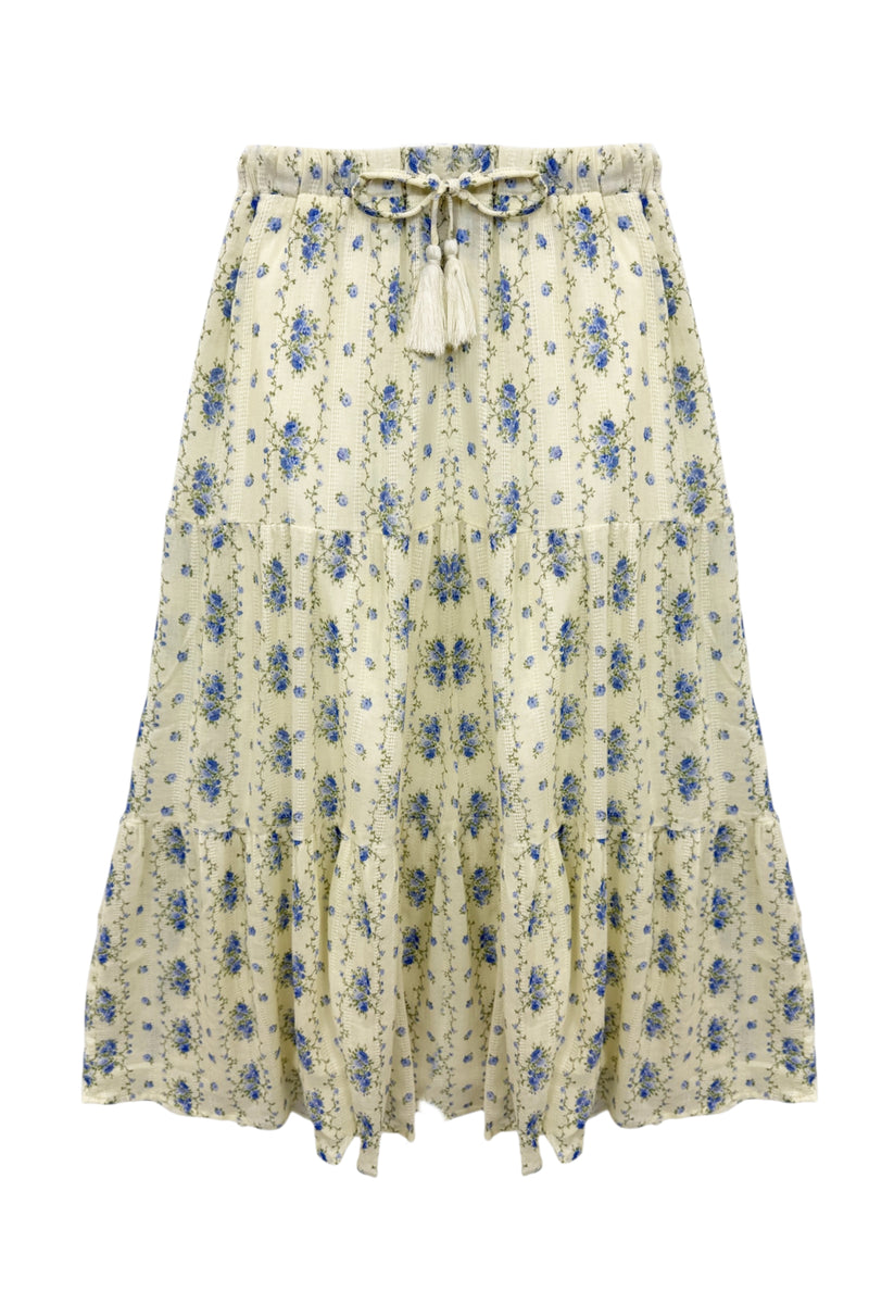 KatieJ Esme Baby Pink Cottage Stripe Maxi Skirt main image 1