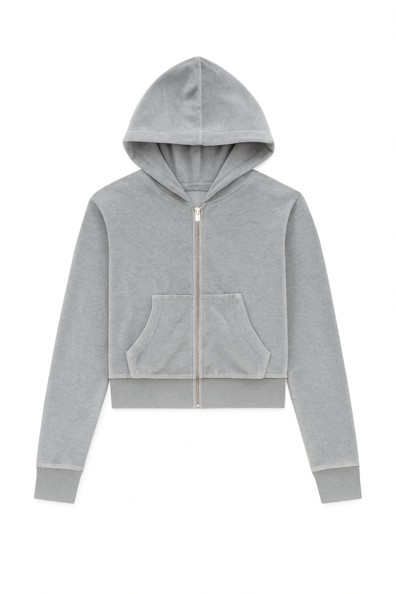 TWEEN JADE VELOUR ZIP HOODIE – KatieJNYC