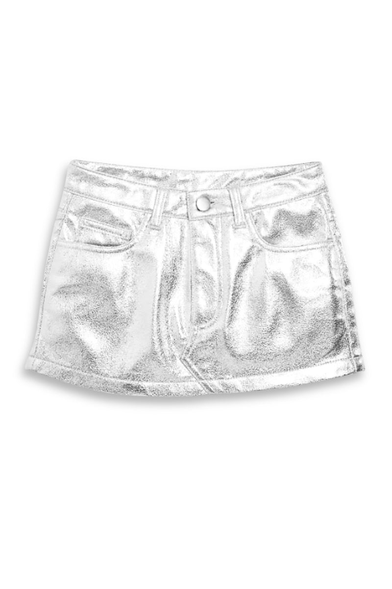 TWEEN JASPER METALLIC MINI SKIRT KatieJNYC