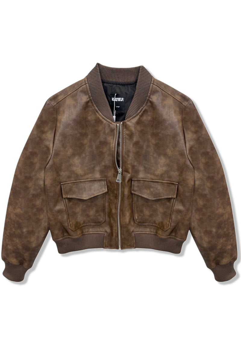 TWEEN MAVERICK VEGAN LEATHER BOMBER JACKET – KatieJNYC