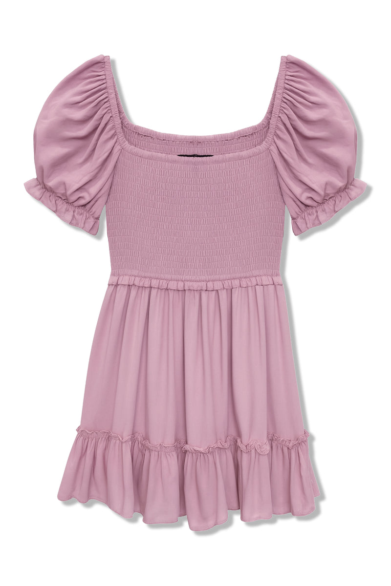 TWEEN MOLLY SOLID SHORT SLEEVE DRESS Evening Blue / SM (7/8)
