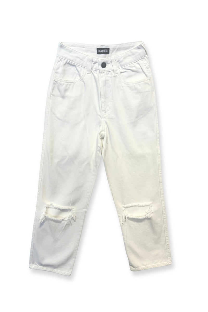KatieJ NYC - Tween - Mid Wash Tribeca Wideleg Drawstring Jeans main image 1