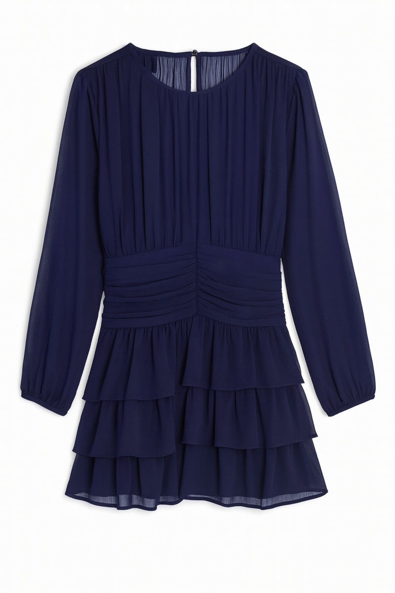 morgan layered mini dress Tween Solid bucket:Ivory