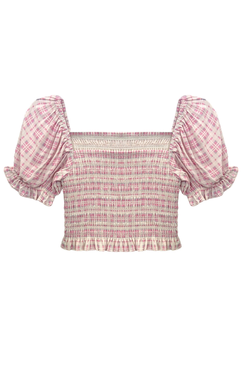 MARLEE PRINT PUFF SLEEVE TOP Blue Ditsy  | Katie J