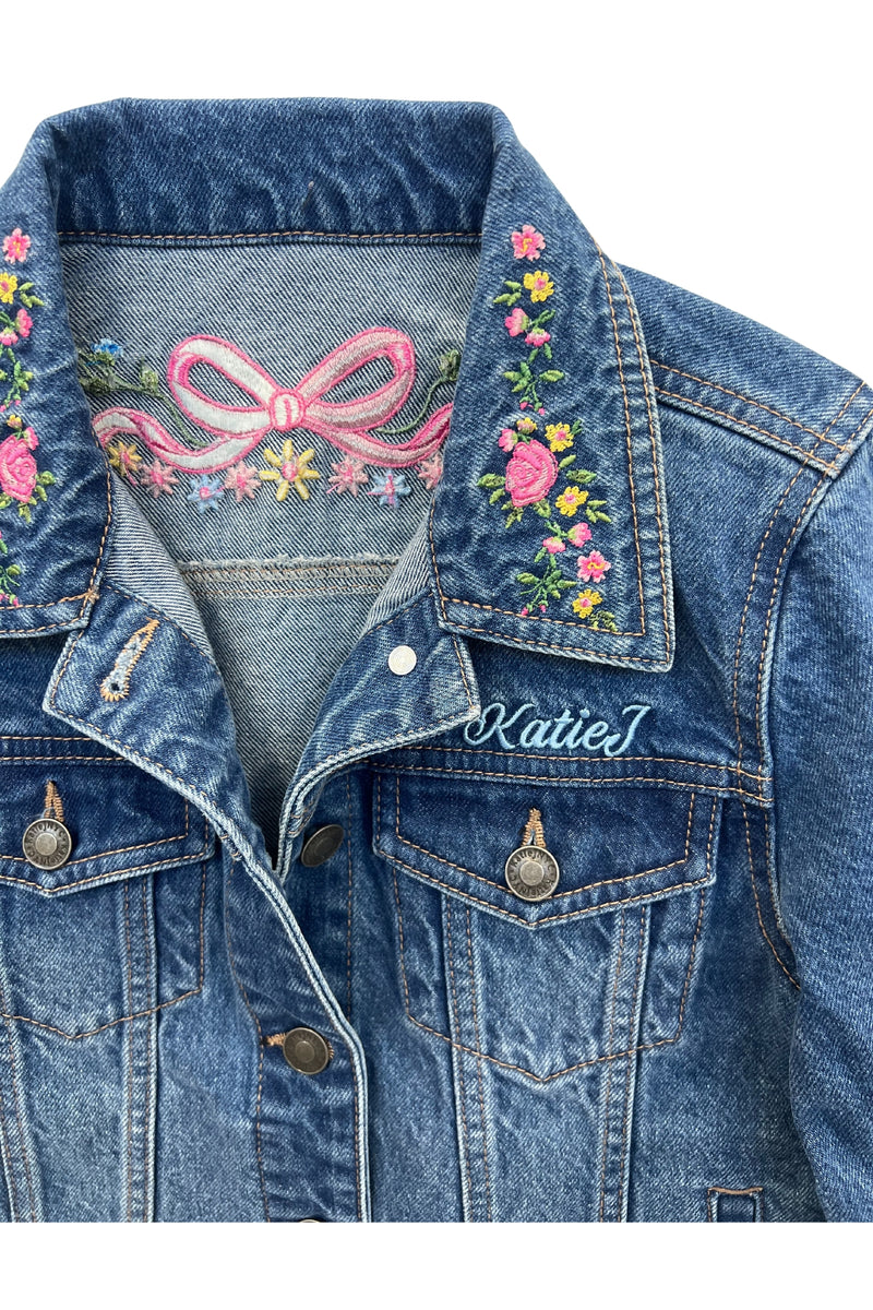 JUNIOR NEWPORT EMBROIDERED DENIM JACKET