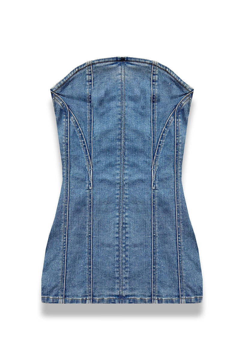 JUNIOR ROME STRAPLESS DENIM DRESS Midwash / LG