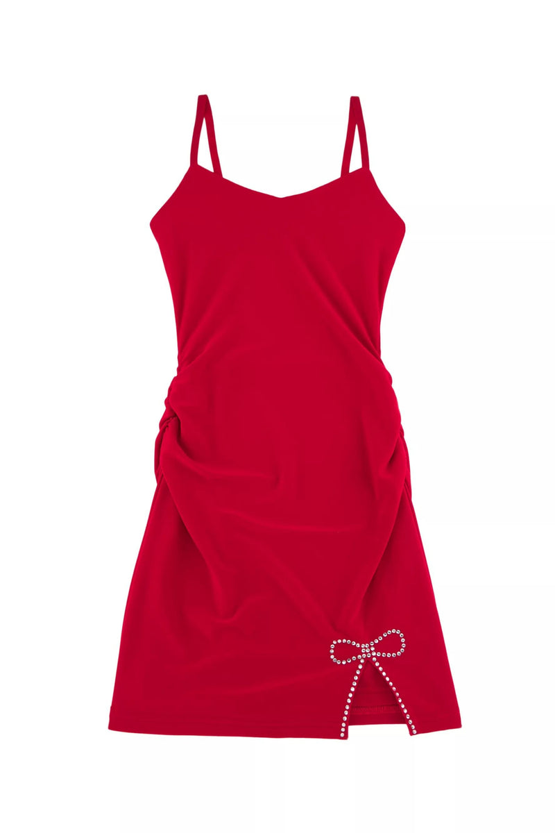 TWEEN RUBY RHINESTONE BOW EMBELLISHED DRESS – KatieJNYC