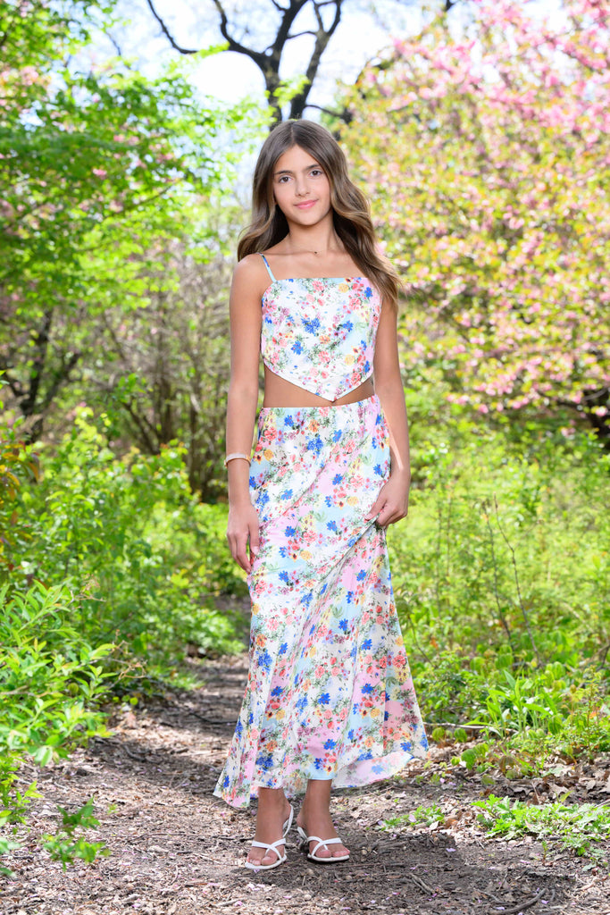 TWEEN ANASTASIA PRINTED SATIN MAXI SKIRT – KatieJNYC