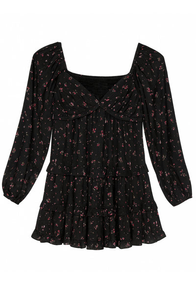 Tween Annalise Printed Twist Front Long Sleeve Dress