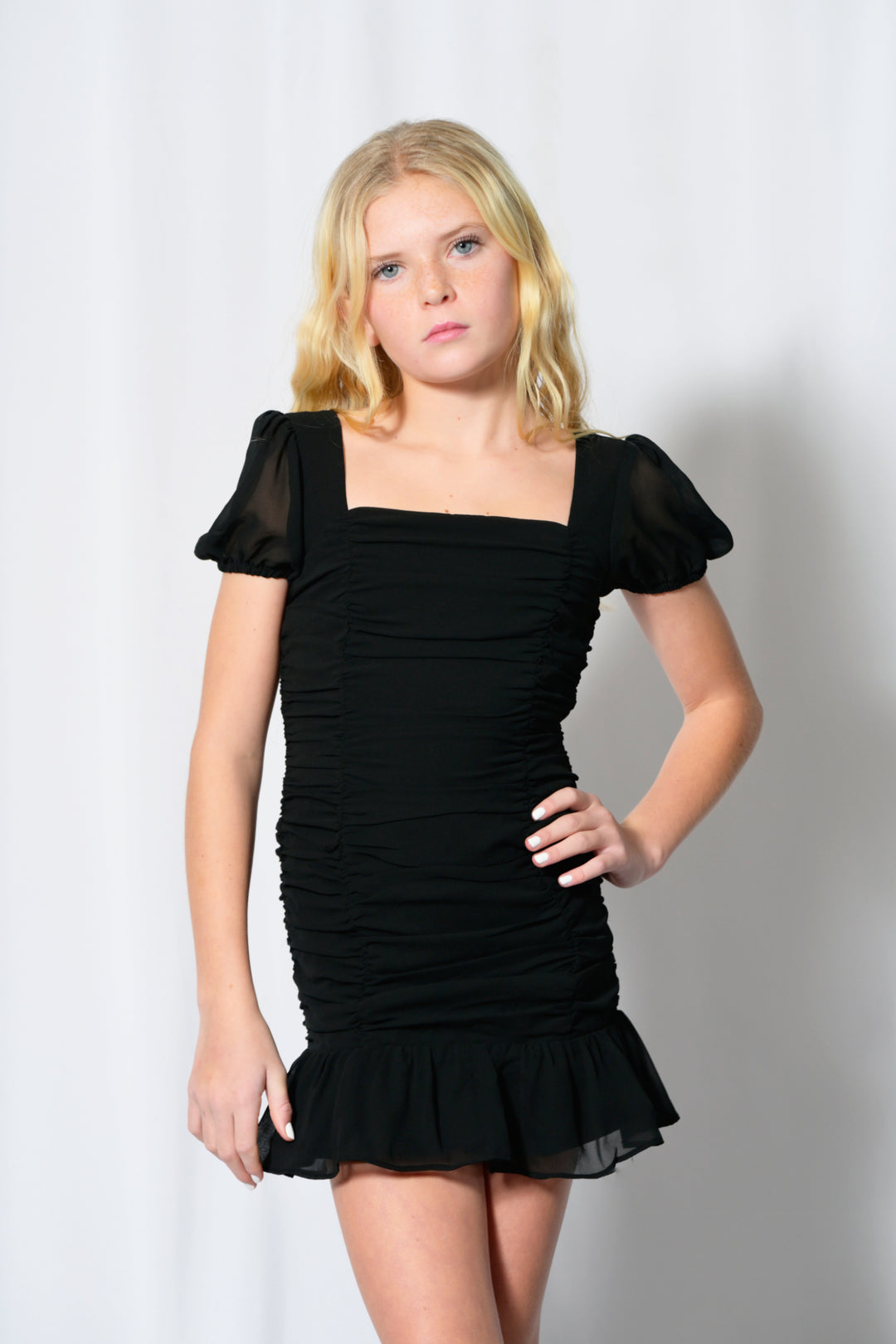 Tween Ariel Solid Special Occasion Dress Ivory / MD (10)