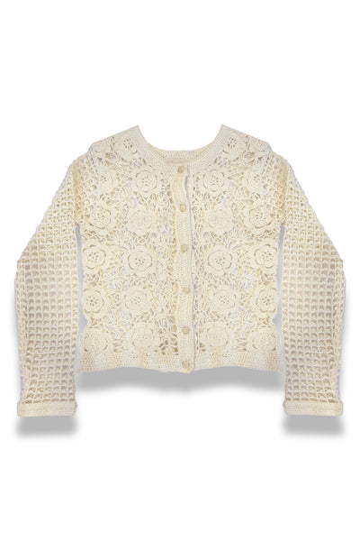 TWEEN BAILEY FLORAL PATTERN CROCHET CARDIGAN – KatieJNYC