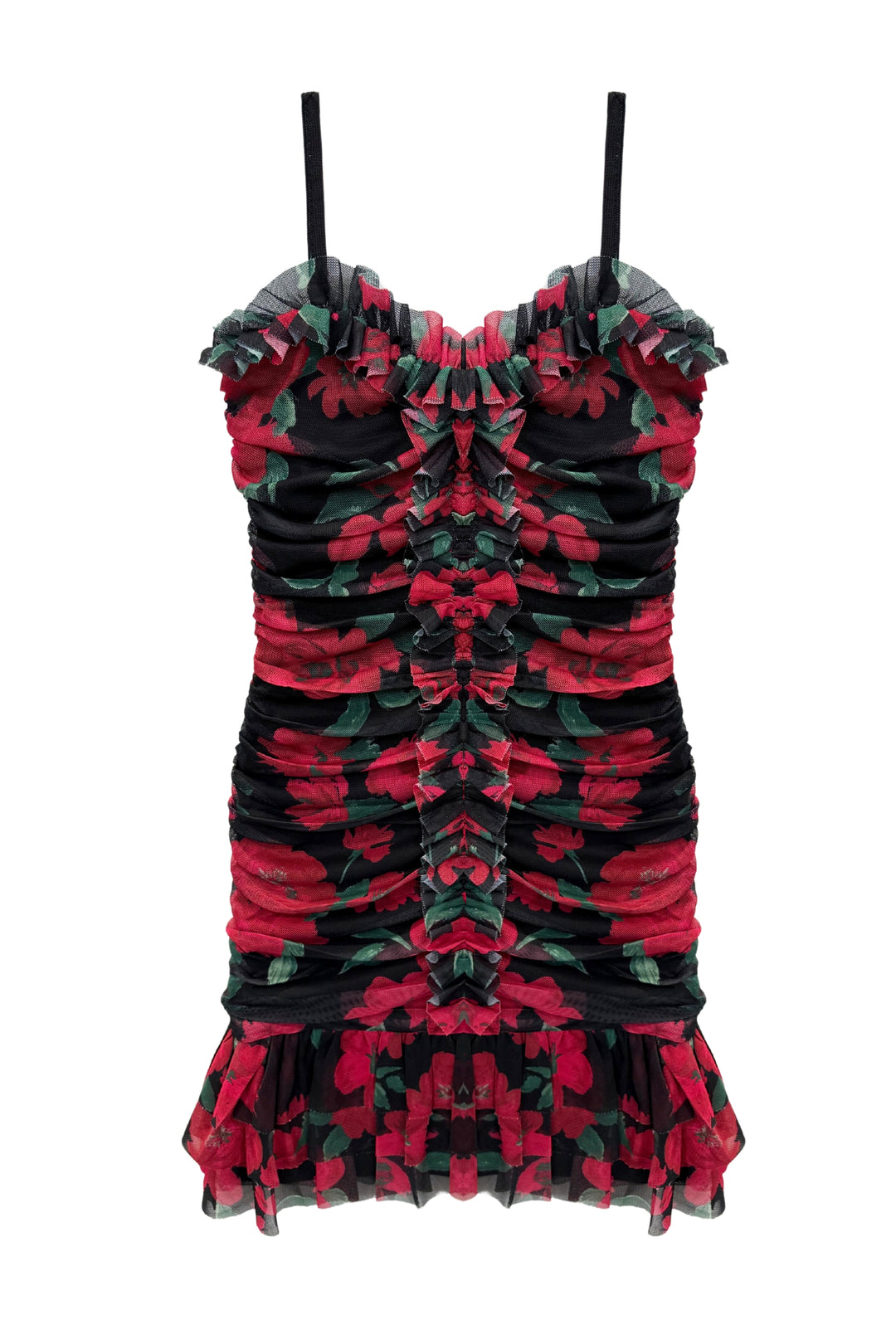 TWEEN BOBBI MESH RUFFLE DRESS - PRINT – KatieJNYC