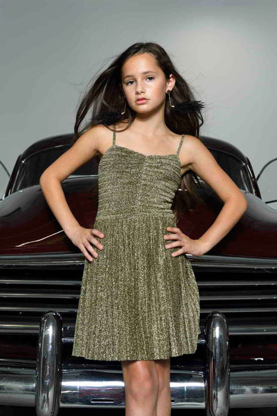 TWEEN SABRINA DRESS Nude Shimmer / MD (10) TWEEN SABRINA DRESS Nude Shimmer / MD (10)