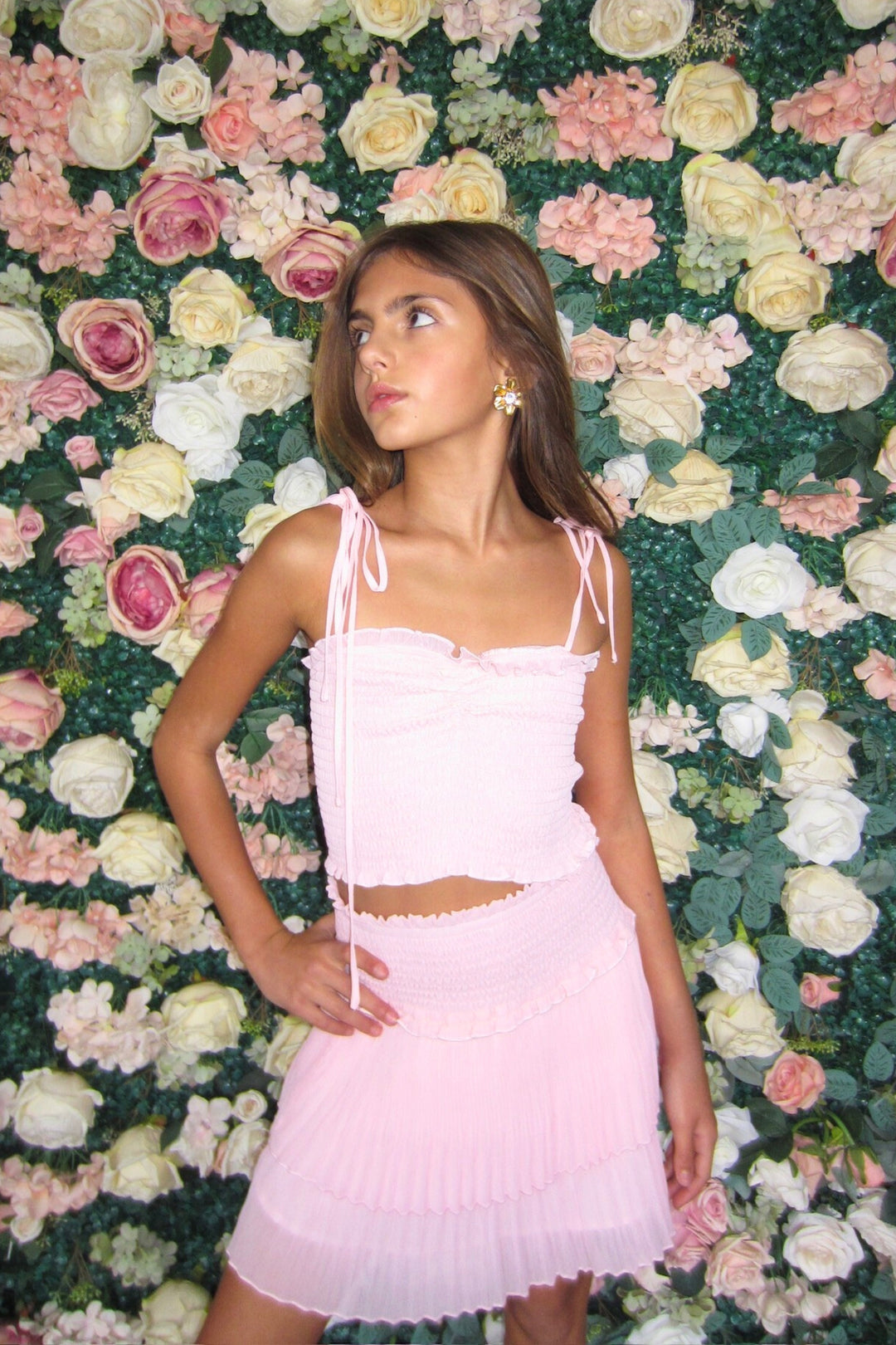 TWEEN CHER SMOCKED SWEETHEART DOBBY CHECK TOP – KatieJNYC