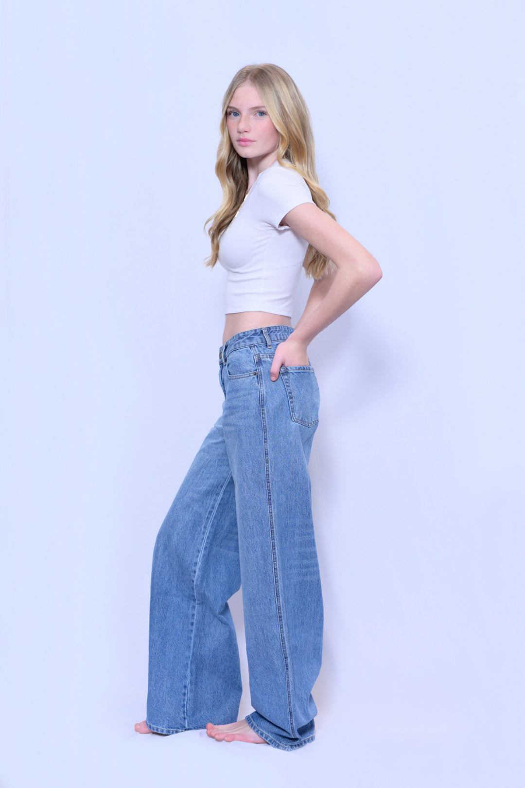 Tween Chicago LOW RISE Jeans LG (12) Mid Wash Jeans