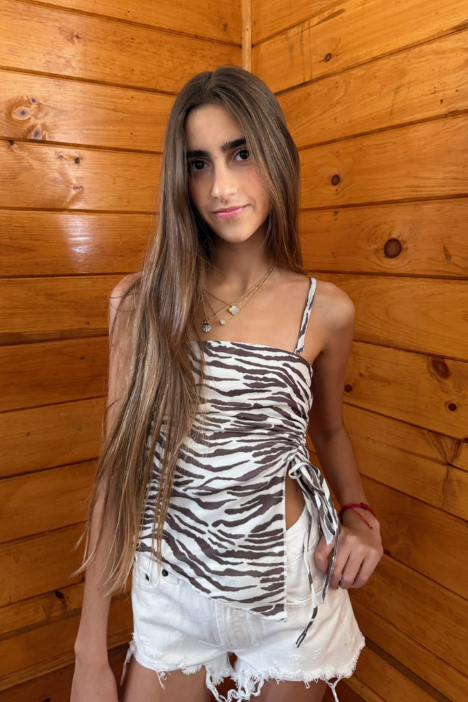 TWEEN DARIAN PRINTED WRAP LOOK TUBE TOP - FINAL SALE – KatieJNYC