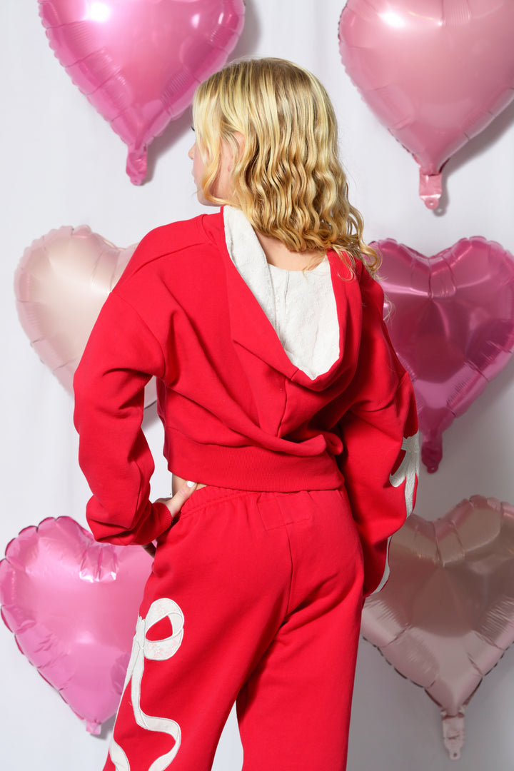 TWEEN DYLAN BOW APPLIQUE ZIP HOODIE – KatieJNYC