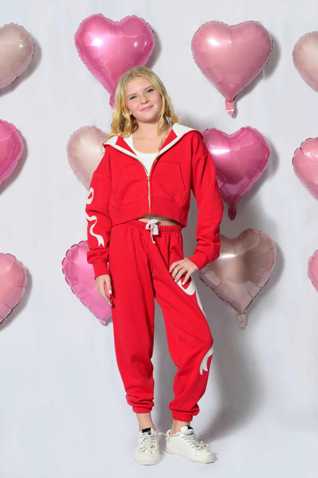 TWEEN DYLAN BOW APPLIQUE ZIP HOODIE – KatieJNYC