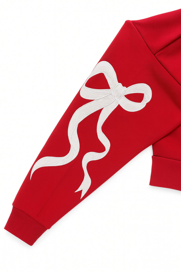 JUNIOR DYLAN BOW APPLIQUE ZIP HOODIE – KatieJNYC