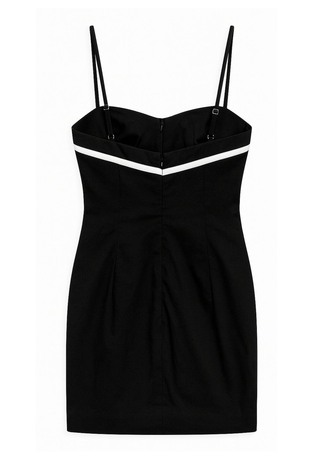 jayda tiered shell mini dress TWEEN JAYDA STRAPLESS SWEETHEART DRESS Black/White / SM (7/8)