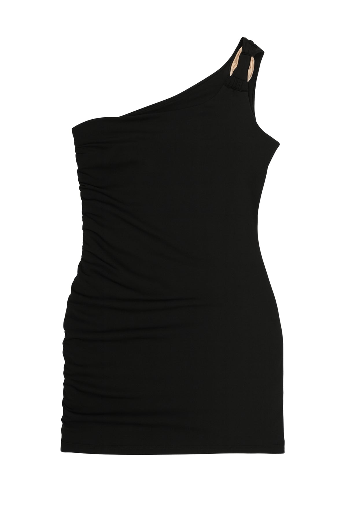 JUNIOR KANNON ONE SHOULDER RUCHED DRESS Black / XS JUNIOR KANNON ONE SHOULDER RUCHED DRESS Black / XS