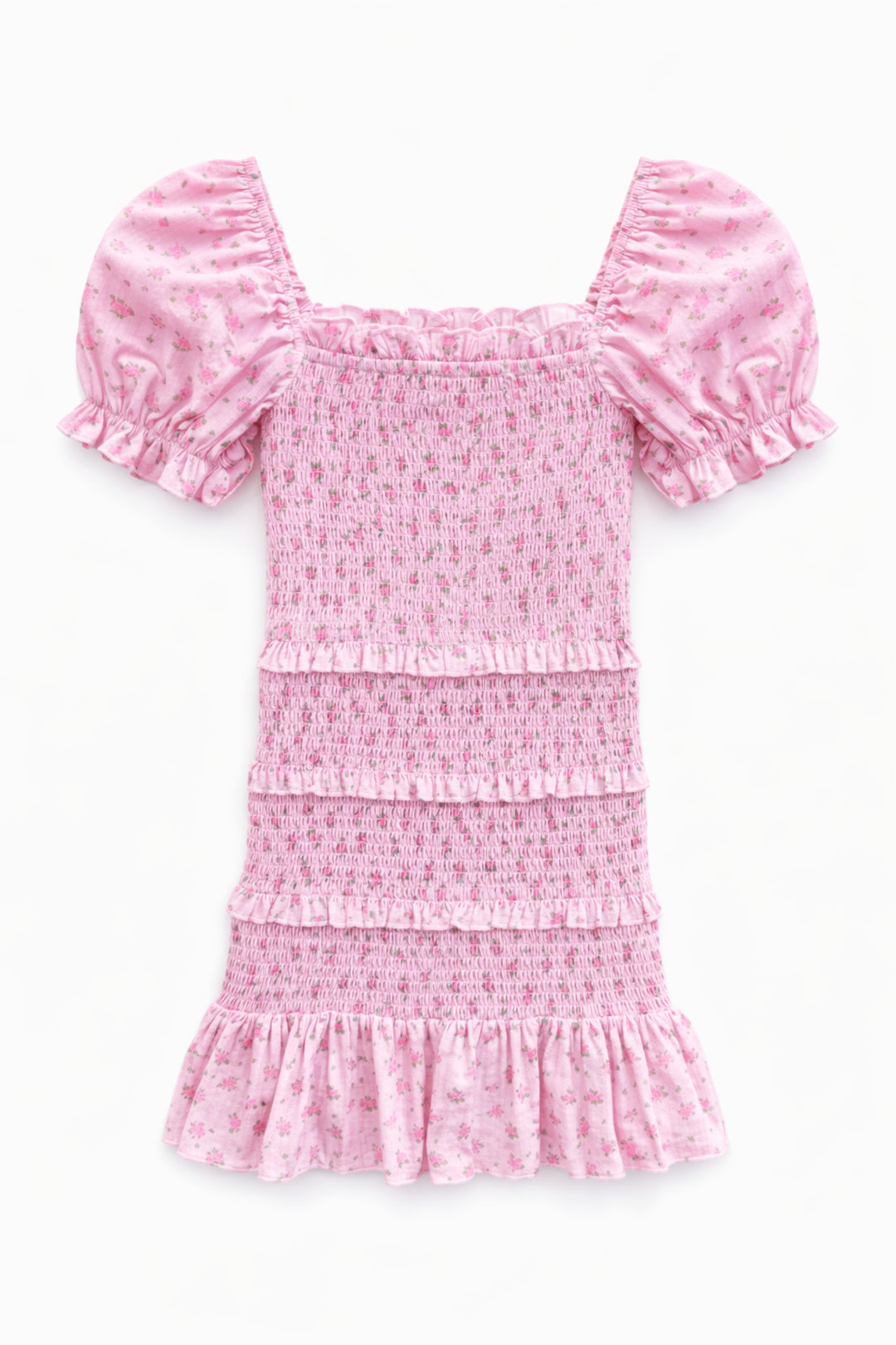TWEEN LAILA PRINTED SMOCKED PUFF SLEEVE DRESS – KatieJNYC