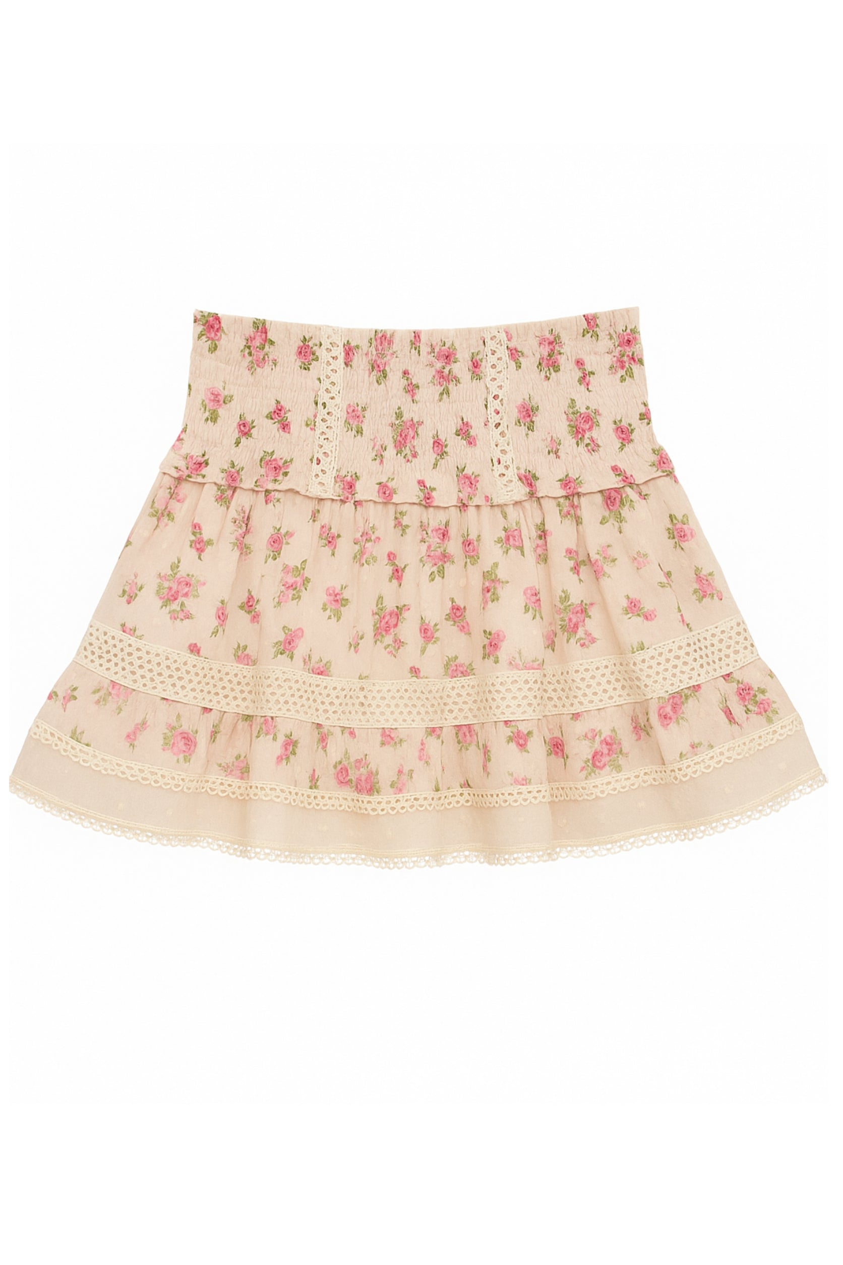 TWEEN LARA PRINTED LACE TRIM RUFFLE SKIRT – KatieJNYC