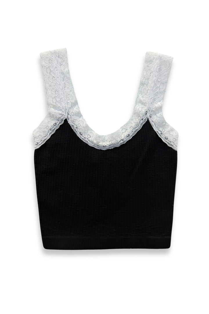 TWEEN LIANA SEAMLESS TANK W/ LACE TRIM – KatieJNYC