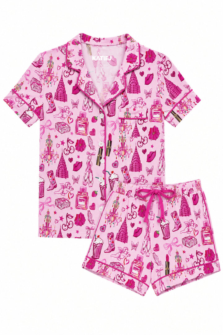 TWEEN LYNN PRINTED SHORTS LOUNGE SET – KatieJNYC