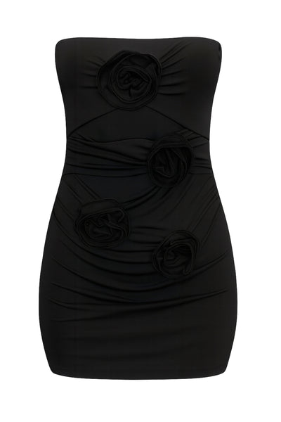 knee length dresses for ladies Edikted Women's Marnie Velvet Embroidered Mini Dress main image 0