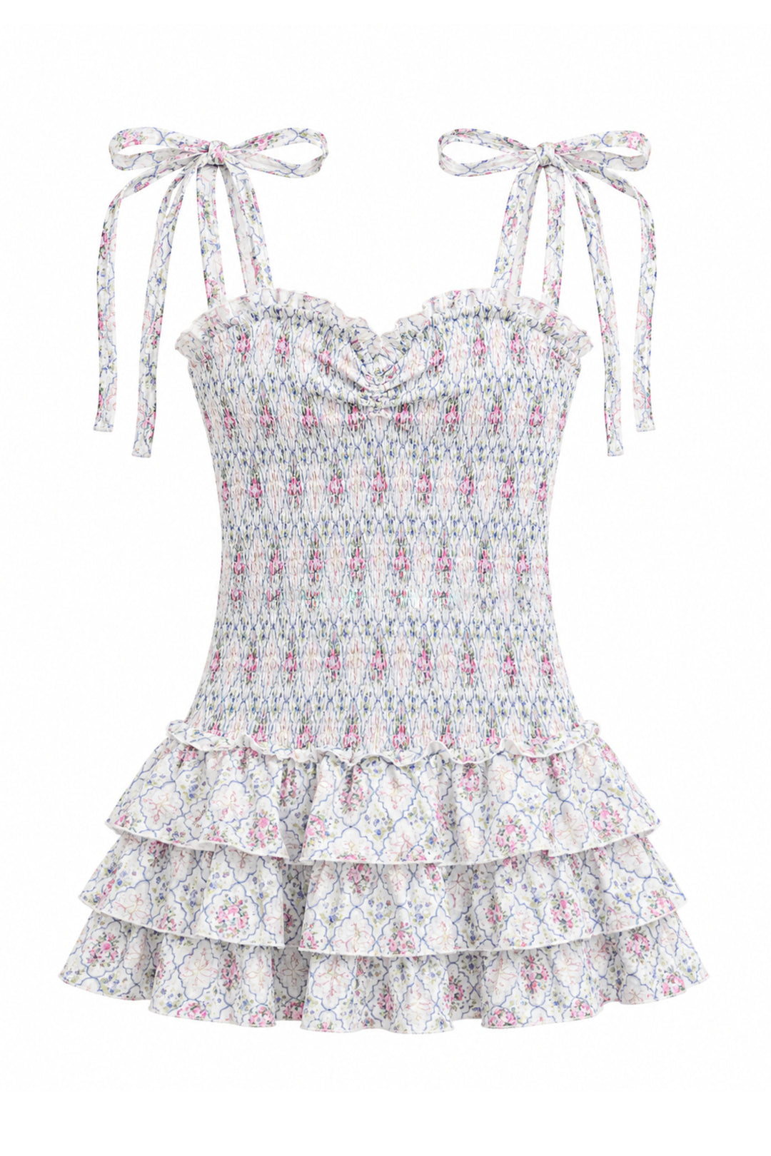 meri mini dress Tween Printed Smocked BODY Floral Bouquet / SM (7/8) no-returns:2025-09-18_2027-10-13 Choose Size:Size 30 Unleash your inner dancer Glitz & Bliss Pink