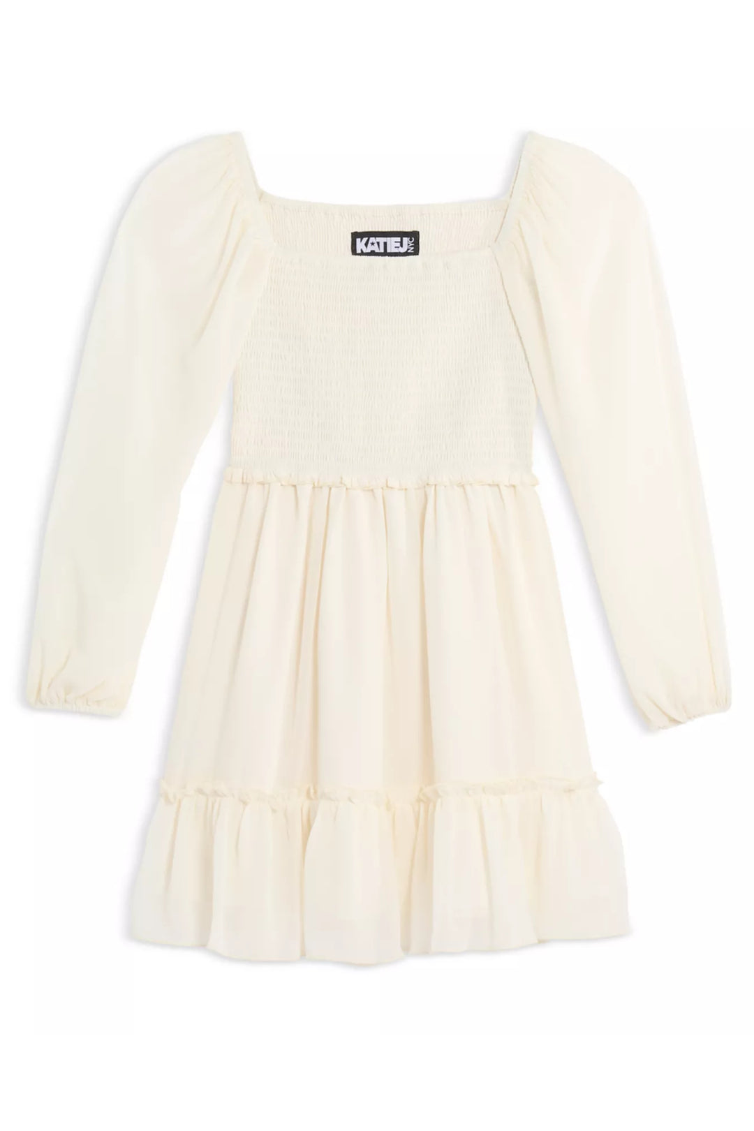 TWEEN MOLLY SOLID LONG SLEEVE DRESS Ivory / SM (7/8) TWEEN MOLLY SOLID LONG SLEEVE DRESS Ivory / SM (7/8)