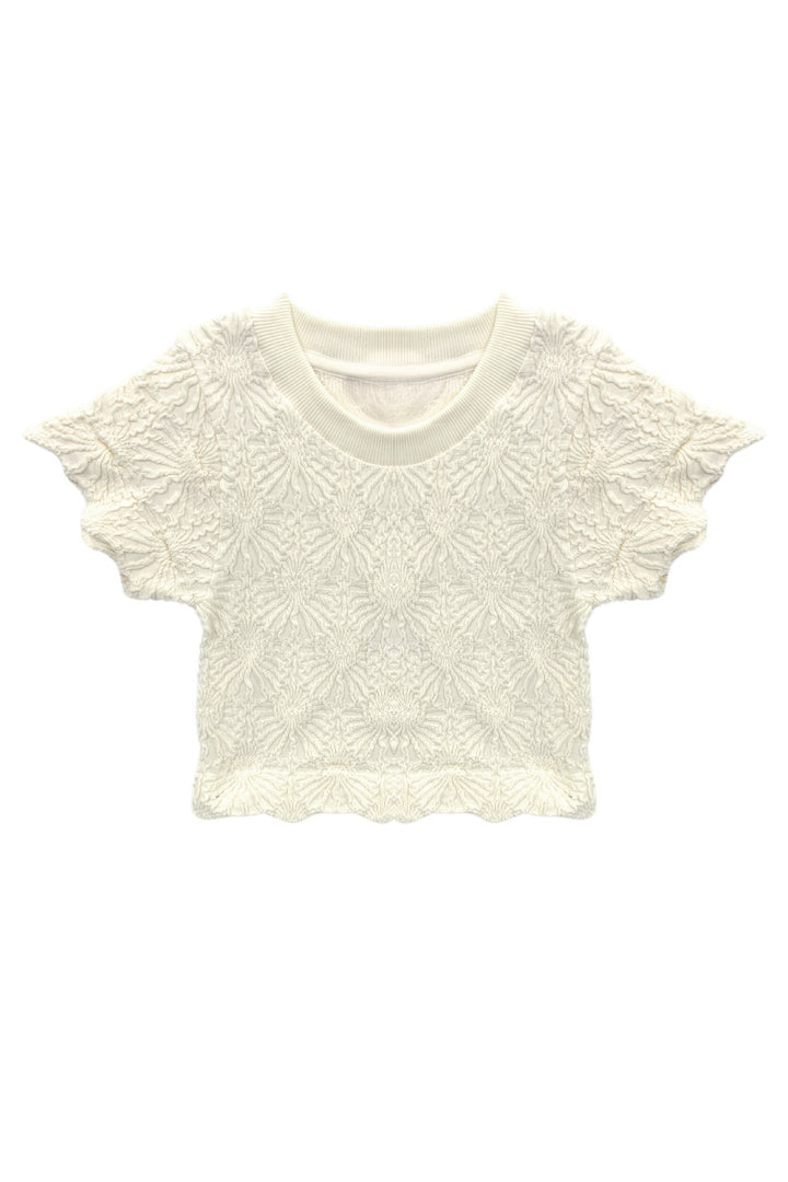Katie カットソー Stretch Denim And Mesh Zip Detail Bodysuit | Karen Millen