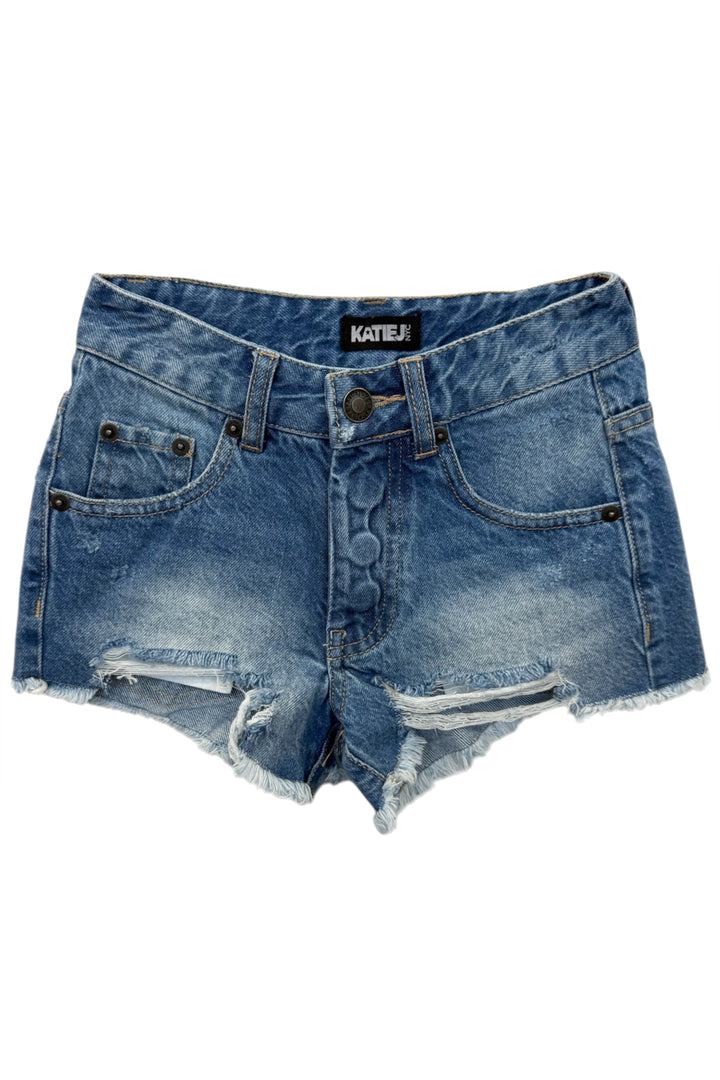 TWEEN ORLANDO DISTRESSED DENIM SHORTS – KatieJNYC
