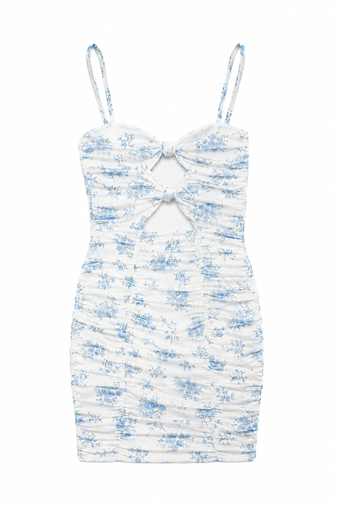 princess polly baby blue dress Sl Fashions Plus Size V-neck Ruched Waist Midi Dress in Blue main image 1