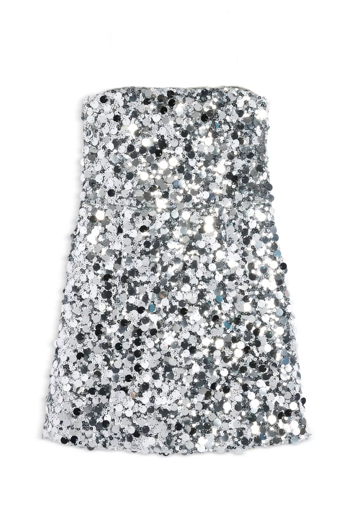 JUNIOR ROBIN CHUNKY Sequin STRAPLESS DRESS Silver Sequin / MD JUNIOR ROBIN CHUNKY Sequin STRAPLESS DRESS Silver Sequin / MD