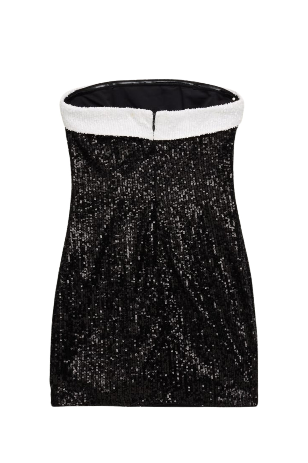 Tween Star Full Sequin Dress w/ Contrast Band Black/White Sequin / SM (7/8)