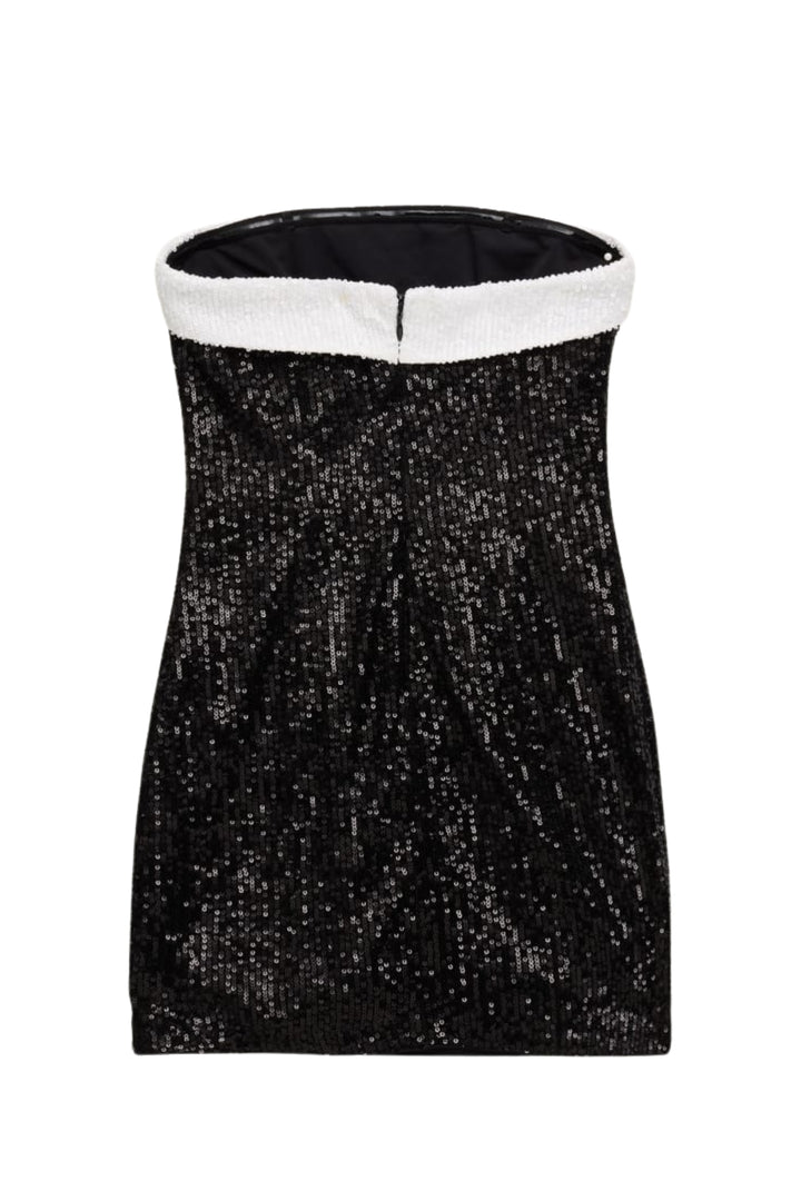 TWEEN STAR FULL SEQUIN DRESS W/ CONTRAST BAND – KatieJNYC