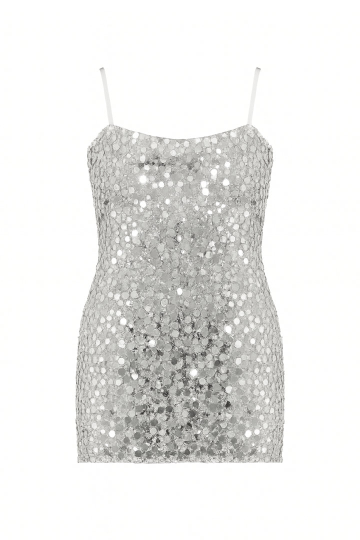 TWEEN TIA CHUNKY MIXED Sequin PARTY DRESS Silver Sequin / SM (7/8) TWEEN TIA CHUNKY MIXED Sequin PARTY DRESS Silver Sequin / SM (7/8)