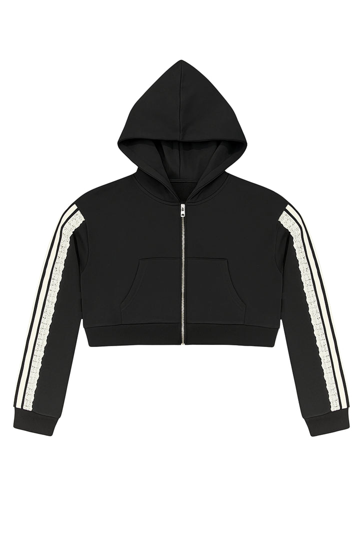 TWEEN TOMMY OS CROP ZIP TRACK HOODIE - FINAL SALE – KatieJNYC