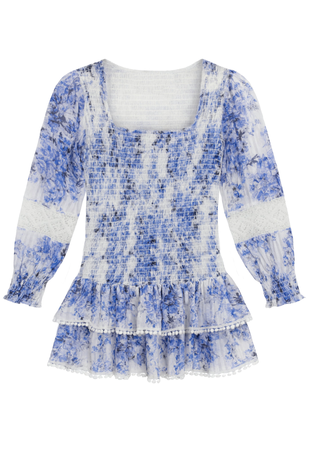 TWEEN TRACY PRINTED LONG SLEEVE DAY DRESS Glacier Floral / SM (7/8)