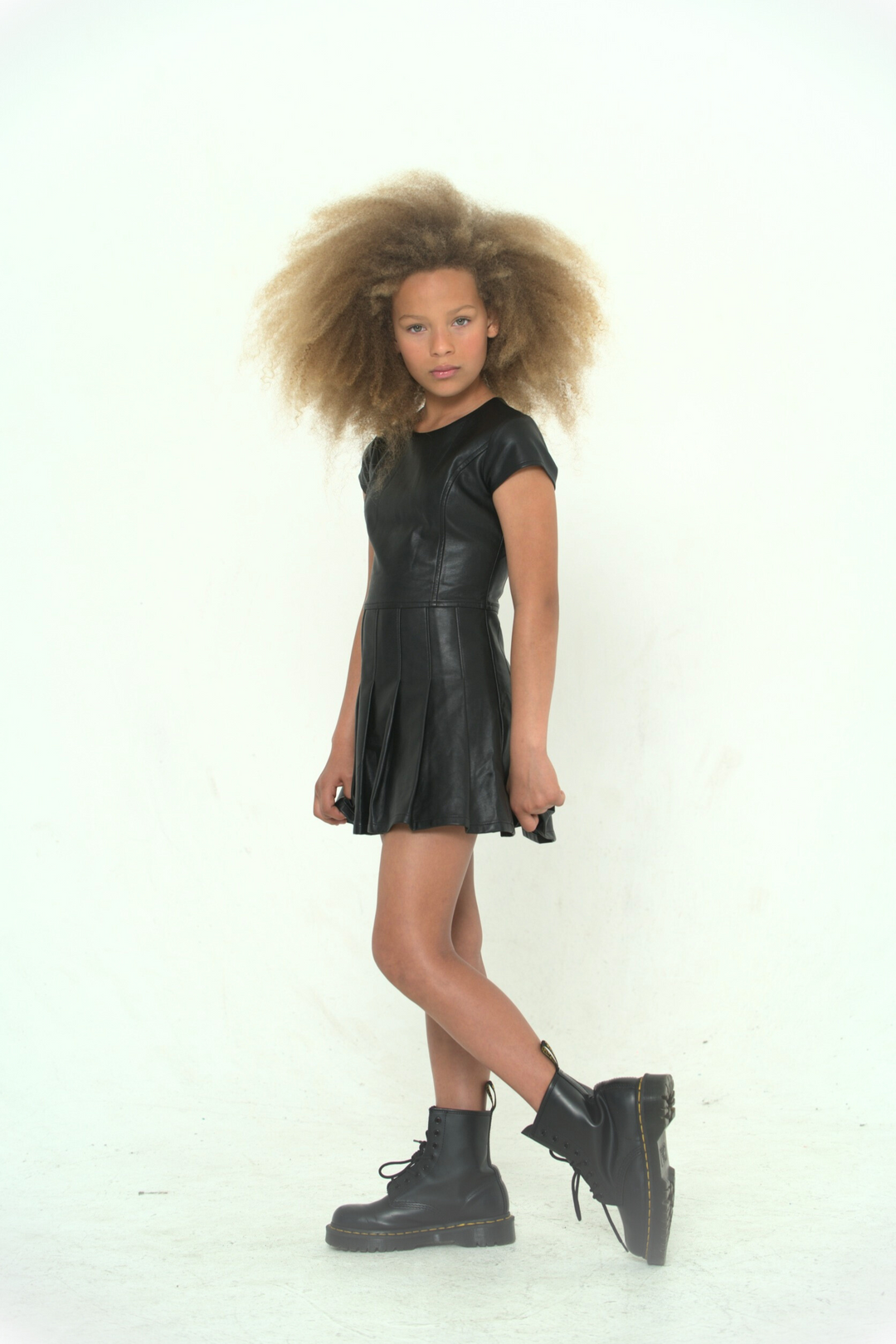 katie レザーセットアップ KATIE J TWEEN ACACIA VEGAN LEATHER DRESS - BLACK – Meant 2 Be Kids
