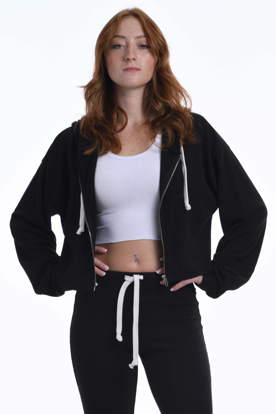 JUNIOR DYLAN ZIP CROP HOODIE KatieJNYC